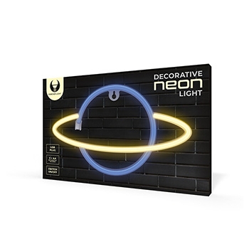 Neon LED Light SATURN yellow blue Bat + USB FLNE11 Forever Light